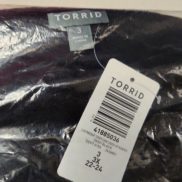 ❤️NWT VINTAGE TORRID ROMPER SWIM COVER -  SLEEVELESS TERRY POCKETS - SHORTS - Picture 9 of 13